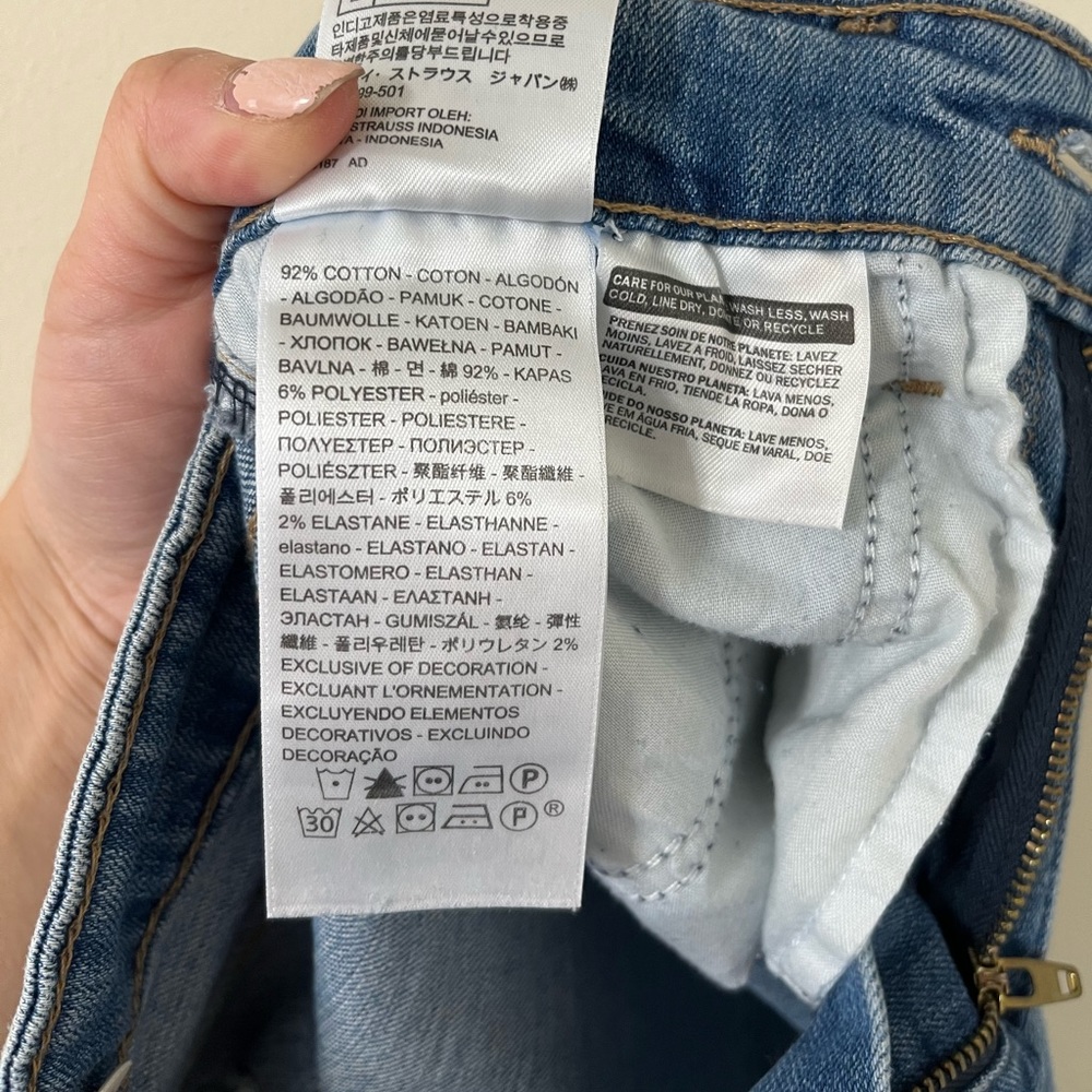 Levi's 721 High Rise Skinny Distressed Denim Jeans Size 24 - Picture 12 of 12